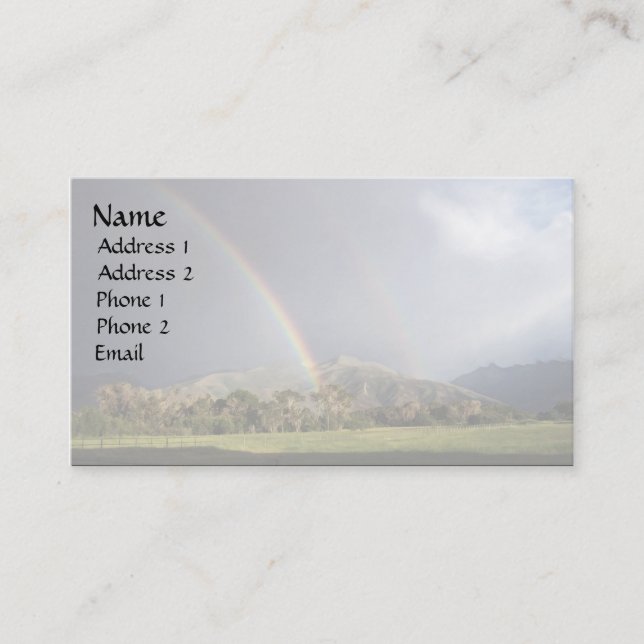 Rainbow Over Pastureland Business Card (Front)