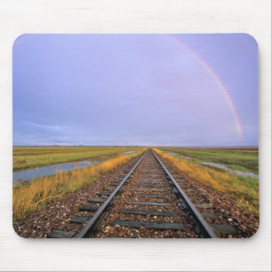 Rainbow over railroad tracks near Fairfield Mouse Mat