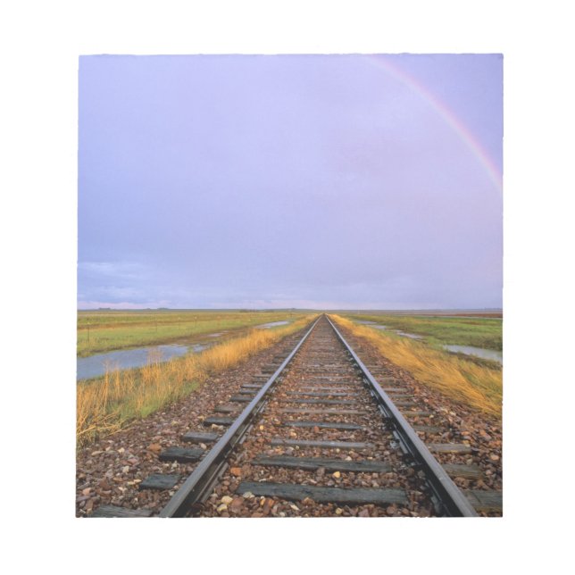 Rainbow over railroad tracks near Fairfield Notepad (Front)
