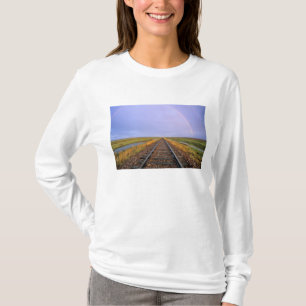 Rainbow over railroad tracks near Fairfield T-Shirt
