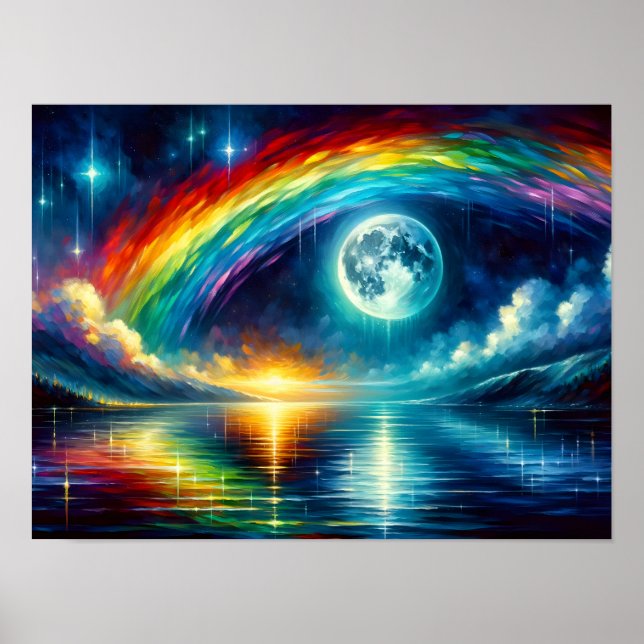 Rainbow over the Moon Poster (Front)