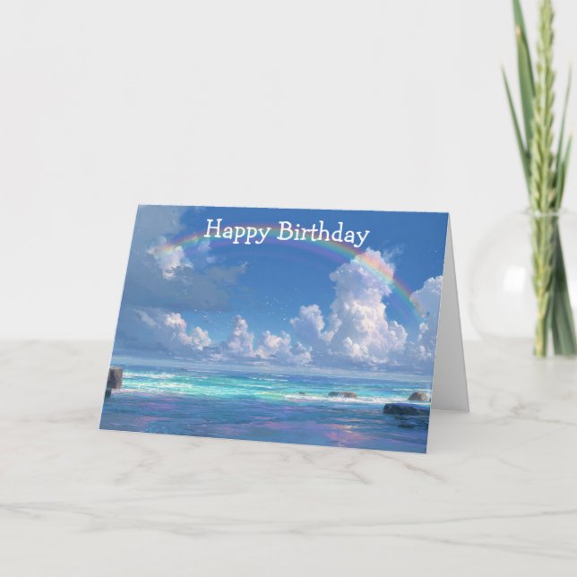 Rainbow over the ocean card (Front)