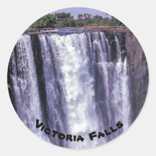 Rainbow over Victoria Falls - Zimbabwe, Africa Classic Round Sticker
