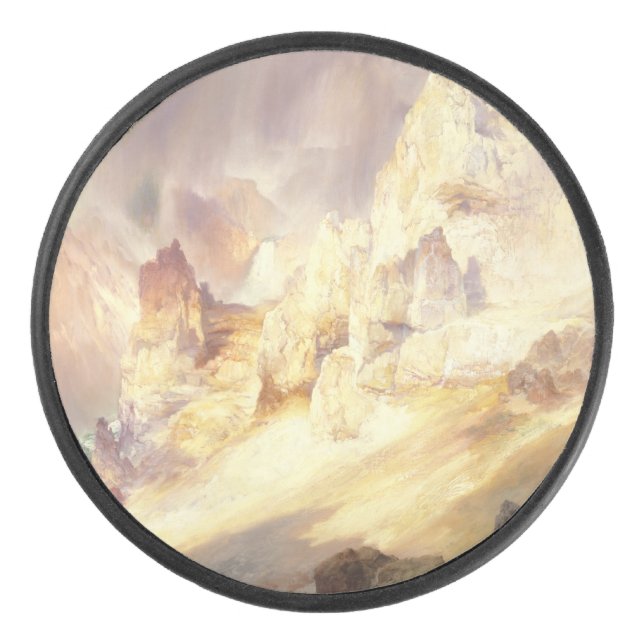 Rainbow Over Yellowstone, Moran 1900 Hockey Puck (Front)
