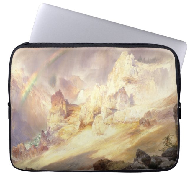 Rainbow Over Yellowstone, Moran 1900 Laptop Sleeve (Front)