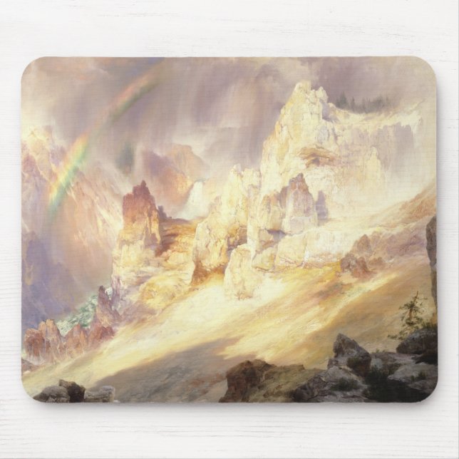 Rainbow Over Yellowstone, Moran 1900 Mouse Mat (Front)