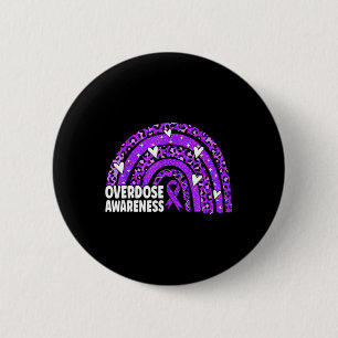Rainbow Overdose Awareness Month Purple Ribbon 6 Cm Round Badge