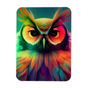 Rainbow Owl Magnet