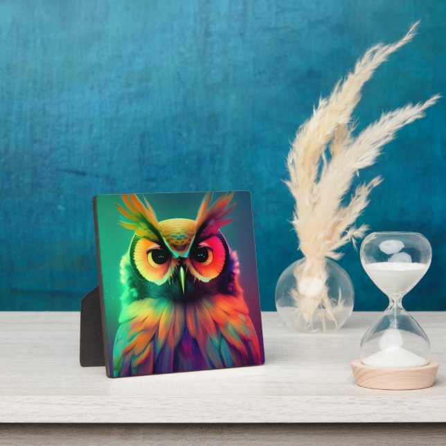 Rainbow Owl Plaque (Insitu)