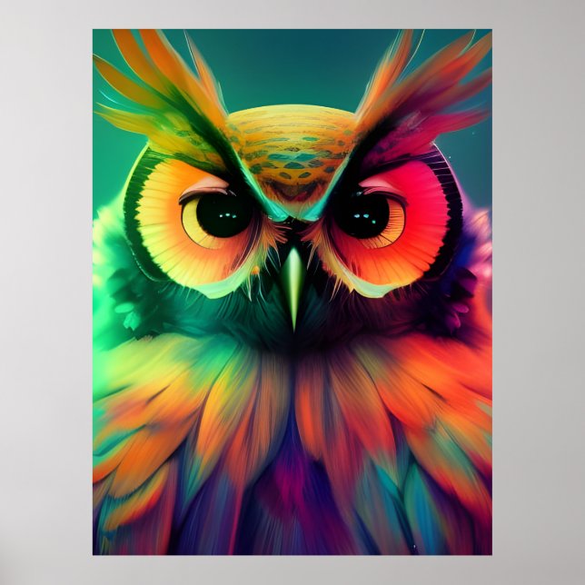 Rainbow Owl Poster (Front)