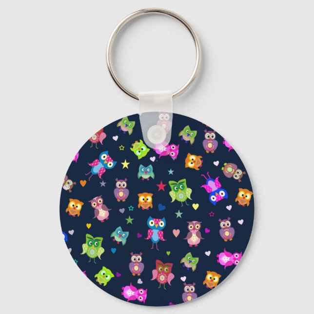 Rainbow owls key ring (Front)