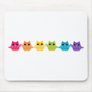 Rainbow Owls Mouse Mat