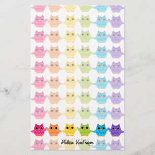 Rainbow Owls Stationery