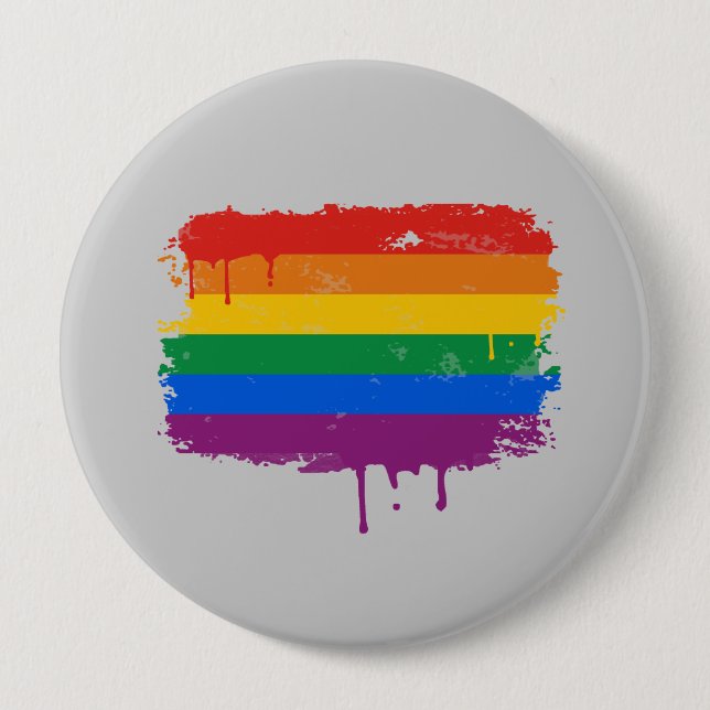 Rainbow Paint 10 Cm Round Badge (Front)