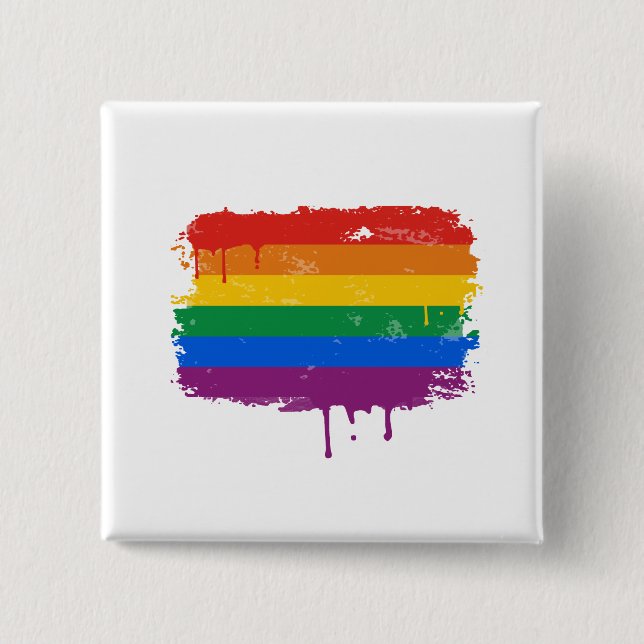 Rainbow Paint 15 Cm Square Badge (Front)