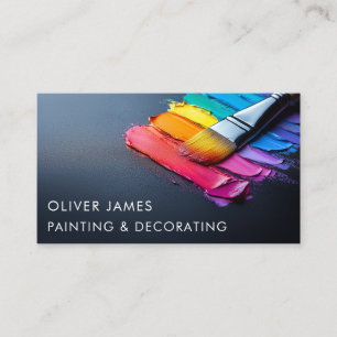 Rainbow Paint Brush Painting Decorating Artist Business Card