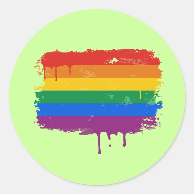 Rainbow Paint Classic Round Sticker (Front)