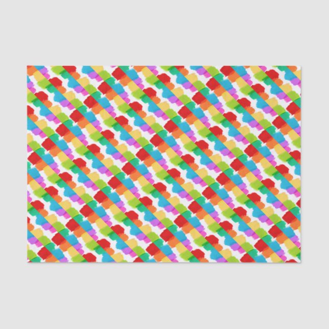 Rainbow paint dabs birthday occasion gift tissue tissue paper (Front)