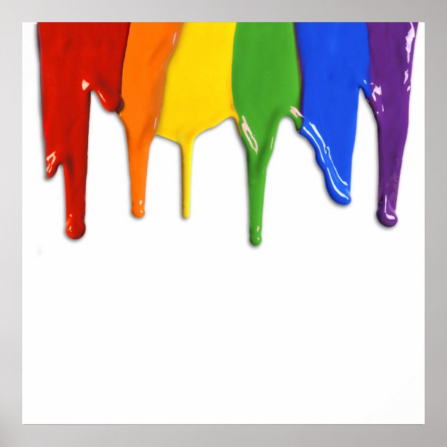 RAINBOW PAINT DRIPPINGS --.png Poster (Front)