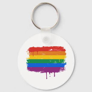 Rainbow Paint Key Ring