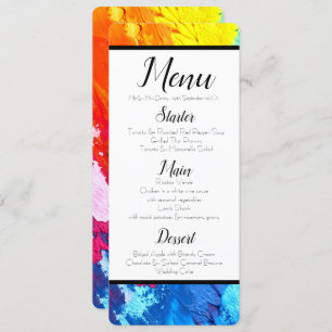 Rainbow Paint Menu Invitation