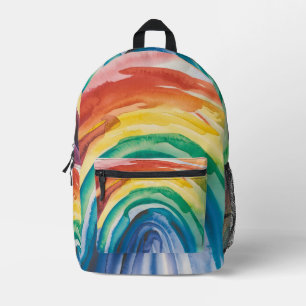 Rainbow Paint Printed Backpack