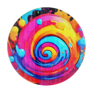 Rainbow Paint Splash Cutting Board