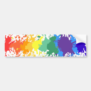 RAINBOW PAINT SPLASH DRIPS GAY PRIDE CAR BUMPER STICKER