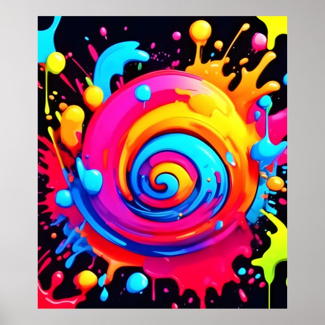 Rainbow Paint Splash Poster (Front)