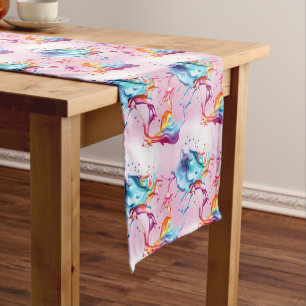 Rainbow Paint Splash Short Table Runner