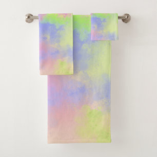 Rainbow Paint Splatter Bath Towel Set