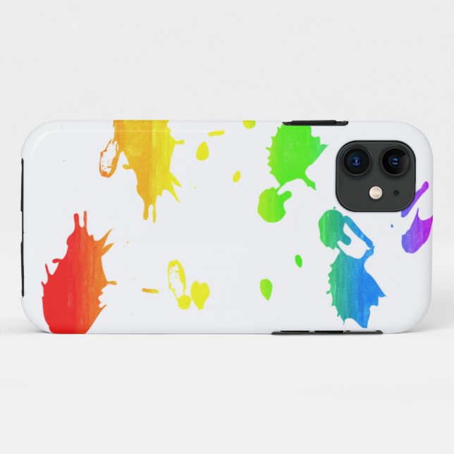 Rainbow paint-splatter Case-Mate iPhone case (Back (Horizontal))