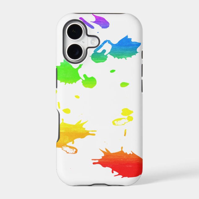 Rainbow paint-splatter Case-Mate iPhone case (Back)