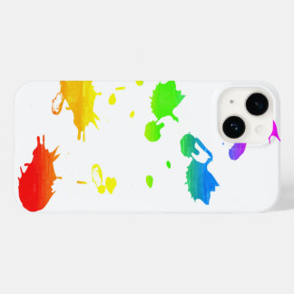 Rainbow paint-splatter Case-Mate iPhone 14 case