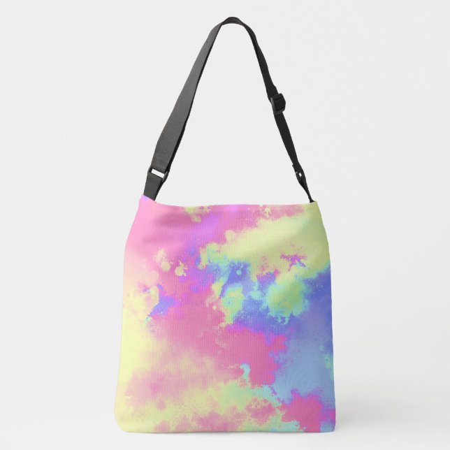 Rainbow Paint Splatter Crossbody Bag (Back)