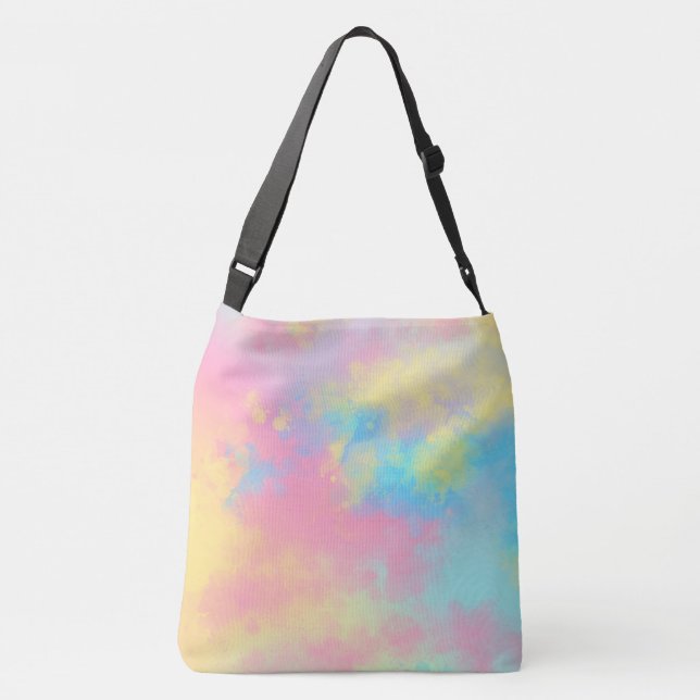 Rainbow Paint Splatter Crossbody Bag (Back)