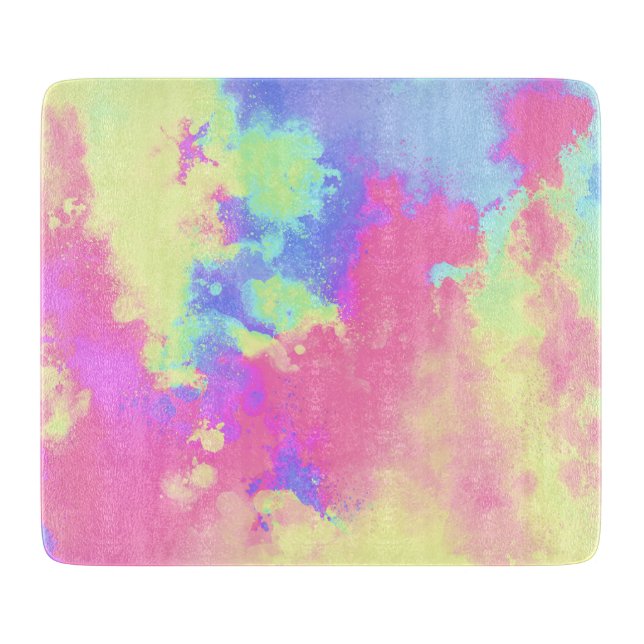 Rainbow Paint Splatter  Cutting Board (Front)