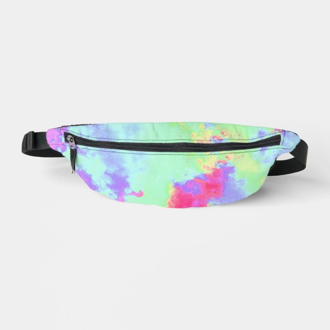 Rainbow Paint Splatter effect  Bum Bags (Front)