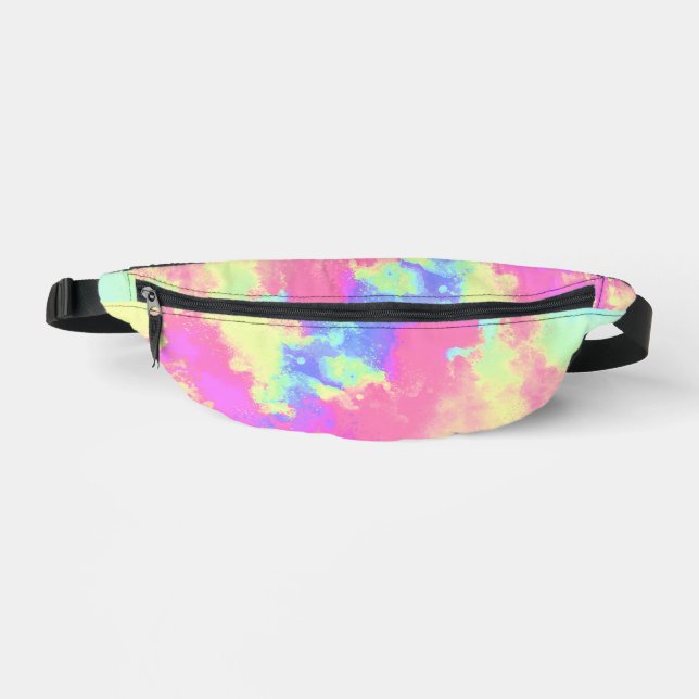 Rainbow Paint Splatter effect  Bum Bags (Front)