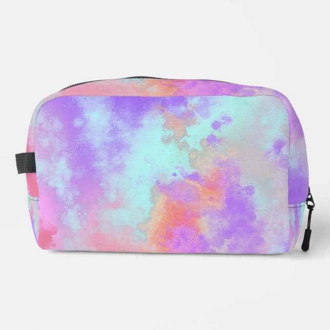 Rainbow Paint Splatter effect Dopp Kit (Front)