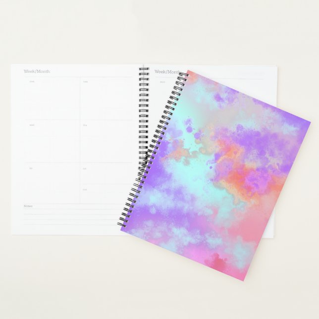 Rainbow Paint Splatter effect lilac blue orange Planner (Display)