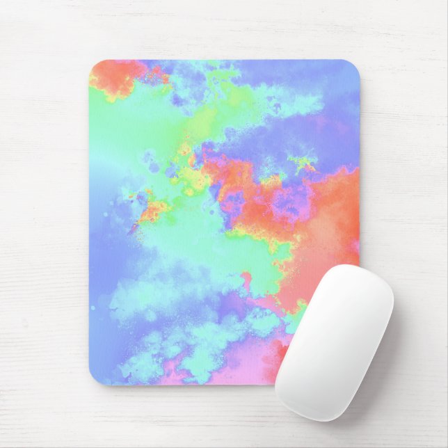 Rainbow Paint Splatter effect  Mouse Mat (With Mouse)