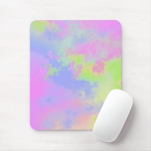 Rainbow Paint Splatter effect  Mouse Mat (With Mouse)