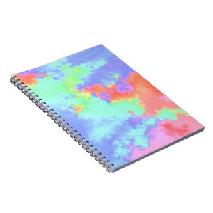 Rainbow Paint Splatter effect Orange green blue Notebook