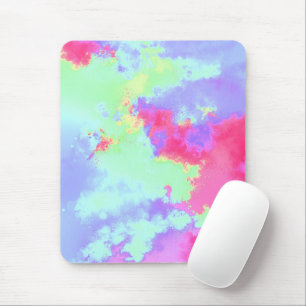Rainbow Paint Splatter effect Pink green  Mouse Mat