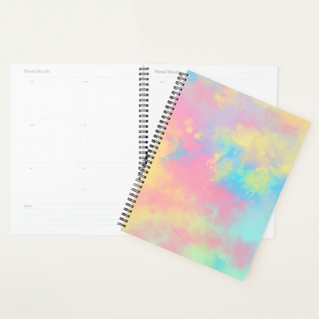 Rainbow Paint Splatter effect pink yellow blue Planner (Display)