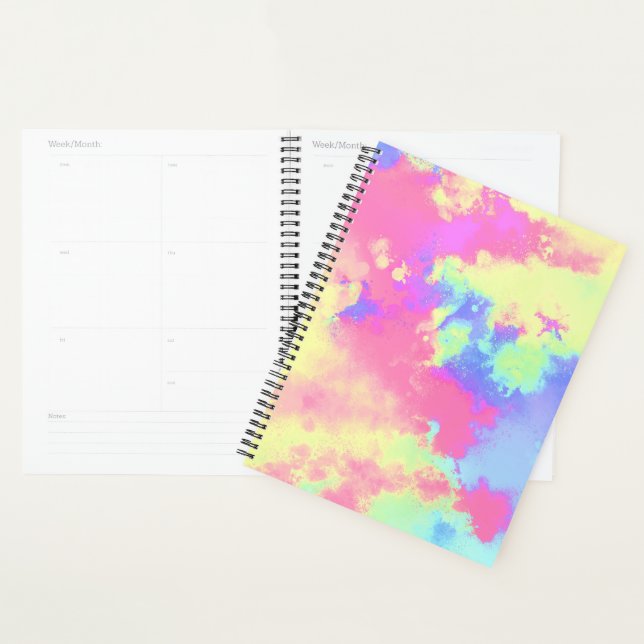Rainbow Paint Splatter effect pink yellow blue  Planner (Display)