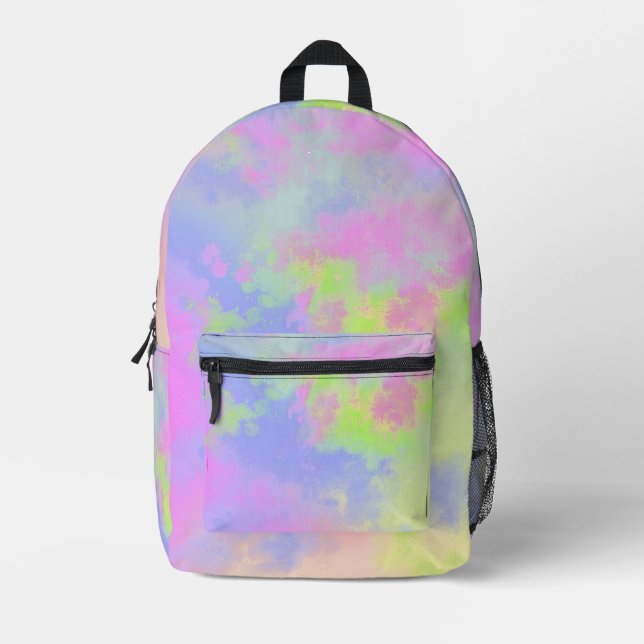 Rainbow Paint Splatter effect  Printed Backpack (Front)
