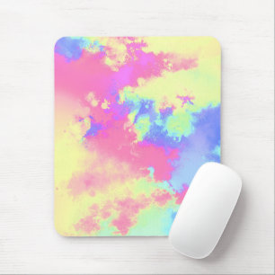 Rainbow Paint Splatter effect yellow green  Mouse Mat