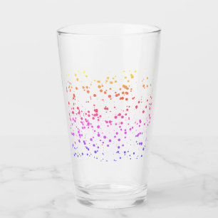 Rainbow Paint Splatter Glass Cup